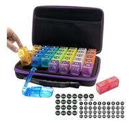 Medicine Box, Supplement Case Travel, Month, Secure Lids for College Women Men, Daily Dosing System for and Tablets, Home Health Care Aids, Individual Date Numbering