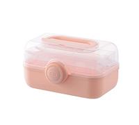Medicine Box Transparent First Aid Box, Plastic Portable Storage Box,Medicine Box with Portable Handle, Family Emergency Kit Medication Storage Multipurpose Storage Case (Pinks)
