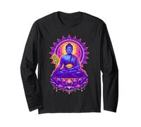 Medicine Buddha Colorful Mandala Buddhist Healing Deity Long Sleeve T-Shirt