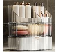 Medicine Cabinet Organizer,Clear Organizer with Dividers for Cabinet,Clear Small Stackable Storage Drawers,Acrylic Bathroom Makeup Organizer,Plastic Storage Bins For Vanity, Pantry