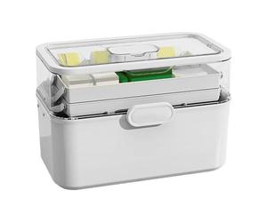 Medicine Cabinet Organizer - Removable 3-Tier Pill Storage Case, Home Medicine Container with Tray | Portable Health Storage System for Organizing Communications