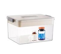 Medicine Cabinet, Portable Medicine Cabinet,Double Layer Medicine Box - Transparent Medicine Organizer Storage Bag for School, Home, Hospital, transparent white, se beskrivning, Unisex