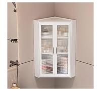 Medicine Cabinet - Wall-Mounted Bathroom Storage with Glass Doors, Over-The-Toilet for Bathroom, Kitchen, Laundry, Dorms - Transparent Design