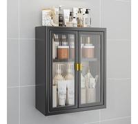 Medicine Cabinet - Wall-Mounted Bathroom Storage with Glass Doors, Over-The-Toilet Organizer for Bathroom, Kitchen, Laundry, Dorms (40x14x70cm)