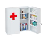 Medicine cabinet Wall Mounted First Aid Storage 11 Compartments 2 Doors compact