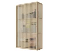 Medicine Cabinet Wall Mounted - Glass Door Bathroom Storage Cupboard for Living Room and Kitchen