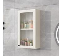 Medicine Cabinet - Wall-Mounted Small Storage with Glass Doors, Ideal for Narrow Spaces, Over-the-Toilet Solution for Dorms, Kitchens, and Laundry Rooms