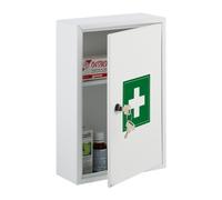 Relaxdays White Medicine Cabinet with Green Cross