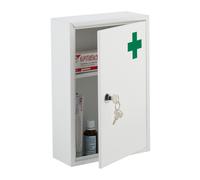 Medicine cabinet Wall Mounted Storage Unit Medical Organiser 2 Shelves Compact