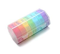 Medicine Container 28 Compartments Plastic Sealed Weekly Medication Organizer Portable Medicine Storage Containers 7 Day Medicine Storage Box for Daily Use (Transparent Seven