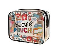 Medicine Cosmetic Bag Women Large Capacity Travel Organizer Easy Wipe Clean Toiletry Pouch Daily Use Trip Toiletry Travel Bag