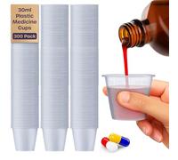 Medicine Cups - 300 Pack 30ml Disposable Small Plastic Medicine Measuring Cups - Translucent Medicine Cup for Liquid Medication, Measuring Ingredients in Cooking, Arts and Crafts