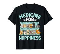 Medicine for Happiness Called Cats Every Day Cat Kitten T-Shirt