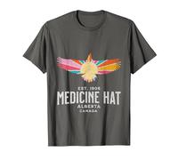 Medicine HAT Alberta Canada Wildlife Nature Canadian T-Shirt, Men, Asphalt Grey, Medium