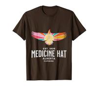 Medicine HAT Alberta Canada Wildlife Nature Canadian T-Shirt, Men, Brown, X-Large