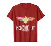Medicine HAT Alberta Canada Wildlife Nature Canadian T-Shirt, Men, Cranberry Red, Small