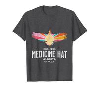 Medicine HAT Alberta Canada Wildlife Nature Canadian T-Shirt, Men, Dark Heather Grey, 3X-Large