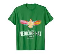 Medicine HAT Alberta Canada Wildlife Nature Canadian T-Shirt, Men, Kelly Green, Medium