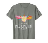 Medicine HAT Alberta Canada Wildlife Nature Canadian T-Shirt, Men, Olive Heather, 3X-Large