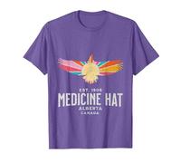 Medicine HAT Alberta Canada Wildlife Nature Canadian T-Shirt, Men, Purple Heather, Medium