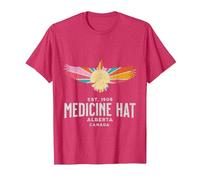 Medicine HAT Alberta Canada Wildlife Nature Canadian T-Shirt, Men, Red Heather, Small
