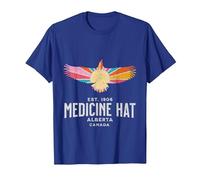 Medicine HAT Alberta Canada Wildlife Nature Canadian T-Shirt, Men, Royal Blue, Medium