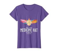 Medicine HAT Alberta Canada Wildlife Nature Canadian T-Shirt, Women, Purple Heather, Large
