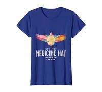 Medicine HAT Alberta Canada Wildlife Nature Canadian T-Shirt, Women, Royal Blue, 3X-Large