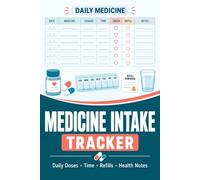 Medicine Intake Tracker: Daily Treatment Notes, Schedule Details, Prescription Information, Refill History and Care Records for Adults and Family Members