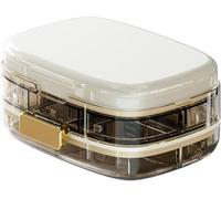 Medicine Organiser, Sealed Compact Pill Box, Portable Divided Compartments, Triple Seal Design, Facilitates Daily Medication Management,