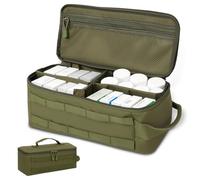 Medicine Organizer and Storage Bag Empty First Aid Box Pill Bottle Organizer with Zipper Tactical Medical Bag Case for Home, Travel, Camping, Car, Hiking & Outdoor Emergencies(Green)