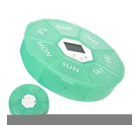 Medicine Organizer, Electronic Pill Box, Travel Friendly Medication Tracker Visual Alerts Waterproof Housing Night Mode, Round Medication Organizer for Daily, Home, Workplace, Outdoor, Hospital
