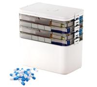 Medicine Organizer - Medicine Storage Box | Portable Medicine Case, Medical Organizer, First Aid Box, Multi-Layer Clear Pill Box with Man