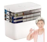 Medicine Organizer - Medicine Storage Box | Portable Medicine Case, Medical Organizer, First Aid Box, Multi-Layer Clear Pill Box with Man