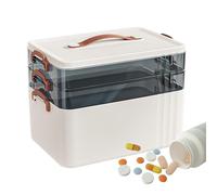 Medicine Organizer - Multi-Tier Storage Case, Clear Home Security Container with Compartments | Portable Medical Storage Solution for the Home