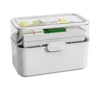 medicine organizer, Sturdy home medicine cabinet organizer, removable 3-tier medication case with tray, tools container, 11.22x6.69x6.1 inches for family, men, seniors