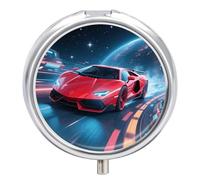 Medicine Pill Case for Sports Car Space 3 Compartments Portable Decorative Medicine Organizer for Pocket or Wallet, Vitamin Organizer