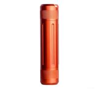 Medicine Pill Holder with Double Opening Design Waterproof IPX7 Aluminum Alloy Storage Container for Outdoor Hiking Travel Fishing Keychain Essential(orange)