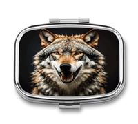 Medicine Pill Organizer Metal Waterproof Hungry Like A Wolf Printing Vitamin Small Pill Box Portable Travel Pill Case for Travel, Purse, Or Pocket