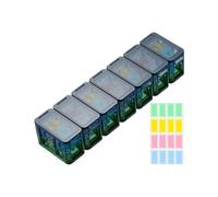 Medicine Pill Organizer Travel - Detachable Weekly Pill Case | Airtight Anti-Moisture Supplement Holder with Label Slots for Purse Fridge Cabinet Car