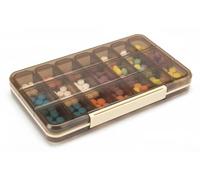 Medicine Pillbox/Supplement Organizer - 21 Compartments / 7 Days Slots/Morning, Noon, Evening Slots per Day. Portable Storage Box, Travel-Friendly, Home 1 Pc (Brown/Green) (Brown)