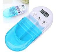 Medicine Pills Case, 2 Compartments Portable Medication Storage Organizer Timer Digital Electronic Smart with Alarm Reminder for Travel Dispense