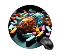 Medicine Pills Round Mouse Pad Smooth Glide Gaming Mousepad Extra Density Portable Comfortable Mouse Mat for Desk, Home, Office 7.8x7.8 Inches