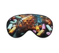 Medicine Pills Sleeping Mask, Light Blocking Eye Mask, Comfortable and Soft, Eye Cover with Elastic Band, Suitable for Men and Women, Suitable for Travel/Sleeping