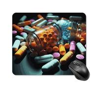 Medicine Pills Square Mouse Pad Portable Computer Mousepad with Non-Slip Rubber Base 25 * 30cm Ultra-Thin Gaming Mouse Mat for Computer Laptop Office Desk Accessories