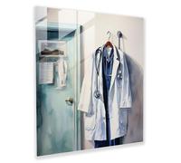 Medicine Profession Glass Print - Medicine, Stethoscope, Wall Decoration, Glass Wall Art, 20" x 20"
