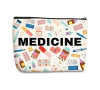 Medicine Storage Bag, Multipurpose Snack Bag for Travel, Durable Canvas Zipper Pouch, Emergency Snacks Bags for Organizing Pills, First Aid, and Daily Necessities, Ideal for Home, Car