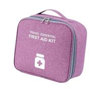 Medicine Storage Bag with Flexible Interior, First Aid Pouch, Compact Box, Travel Emergency Organizer Made of Oxford for Families, Purple and L
