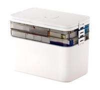 Medicine Storage Box - 11.81x6.5x9.45 Inches Shading Proof Pill Holder Case for Protection, Clear Remedy Container Organizer with Handles Easy Access, for College, Dorm, Student, Home