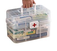 Medicine Storage Box - 3 Layers Medicine Cabinet, Dustproof Pill Organizer, Large Capacity, Medicine Organizer with Handle, Portable Travel Bag for Schools